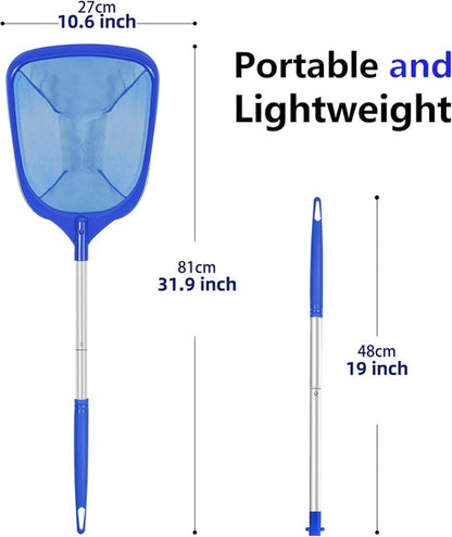 Hot Tub Pool Skimmer Net - 13'' Aluminum Pole with Ultra Fine Mesh for Efficient Leaf & Debris Cleaning