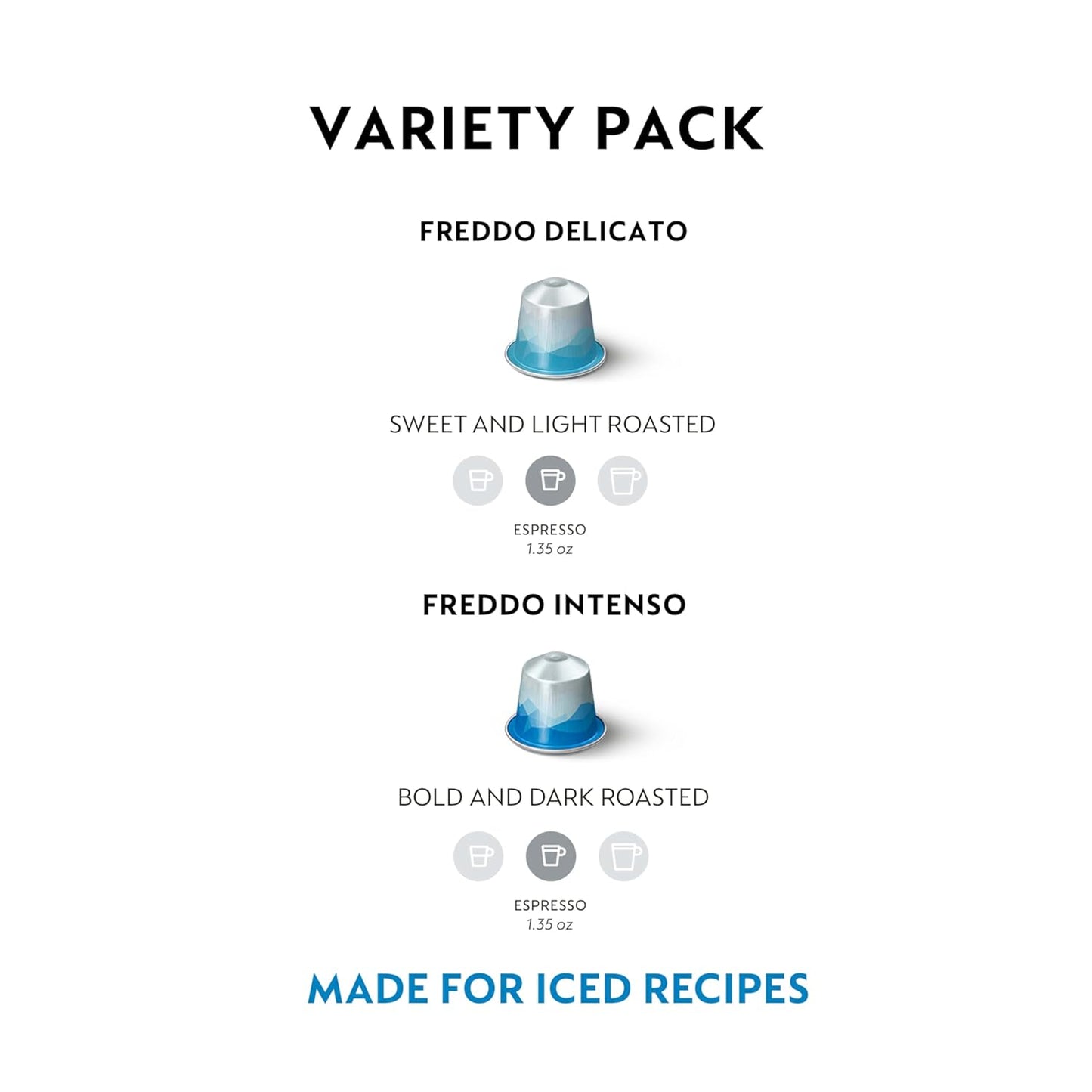Nespresso Iced Coffee Capsules - Original Line Variety Pack, 40-Count Espresso Pods