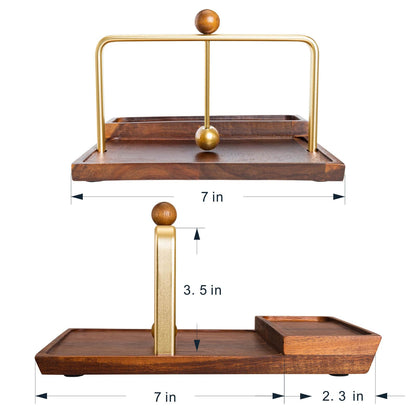Wooden Napkin Holder with Salt and Pepper Shaker Holder, Two-in-one storage for napkins and seasoning bottles, Malfunction Salt Pepper Storage Holder and Napkin Caddy for Kitchen, Restaurant