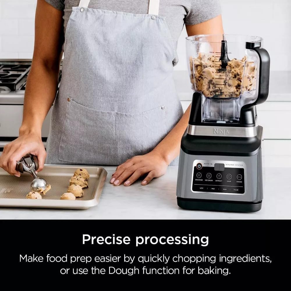 Ninja R-BN803TGT Professional Plus Kitchen Blender System & 8-Cup Food Processor - Black, Auto-iQ