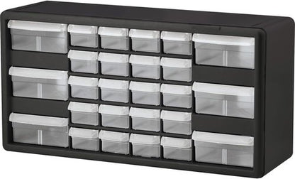 Akro-Mils 26-Drawer Storage Cabinet - Versatile Organizer for Garage, Beads, Makeup | 20" W x 6" D x 10" H - Black