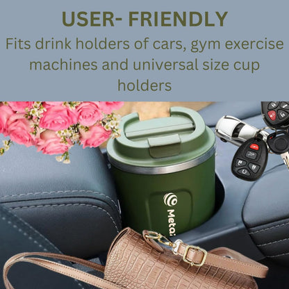 Metazonix - Travel Coffee Mug - 17oz Stainless Steel Coffee Mug - Coffee Travel Mug Spill Proof Leak Proof - Insulated Coffee Mug With Lid - Travel Coffee Tumbler - BPA Free Army Green