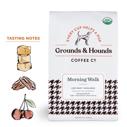 Grounds & Hounds Three Blend Starter Kit - 100% Organic Whole Bean Coffee Variety Pack, Whole Coffee Beans, Includes Three 6oz Bags of Our Most Popular Blends