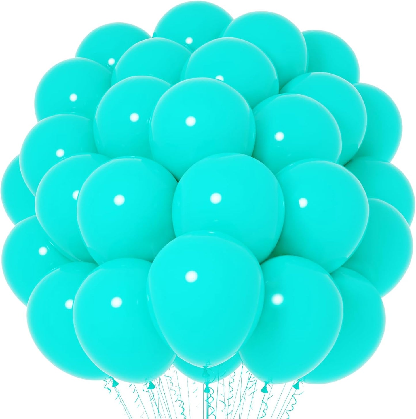 Voircoloria Teal Blue Balloons - 66 Pack of 12-Inch Turquoise Latex Party Balloons for Celebrations