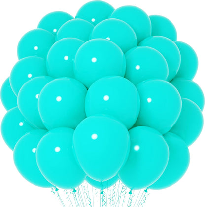Voircoloria Teal Blue Balloons - 66 Pack of 12-Inch Turquoise Latex Party Balloons for Celebrations