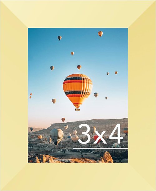 JCJMY 3x4 Gold Picture Frame - Versatile Wall & Tabletop Display | Shatter-Resistant Plexiglass