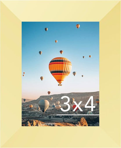 JCJMY 3x4 Gold Picture Frame - Versatile Wall & Tabletop Display | Shatter-Resistant Plexiglass