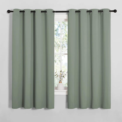 NICETOWN Blackout Curtain Panels - Thermal Insulated Drapes in Greyish Green | 55 x 68 Inches, 1 Pair