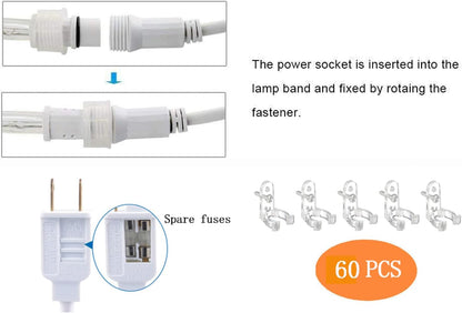 200ft LED Rope Lights by [Brand Name] - Waterproof Outdoor Lighting with 8 Modes | Flexible Tube Lights for Garden, Patio, and Party
