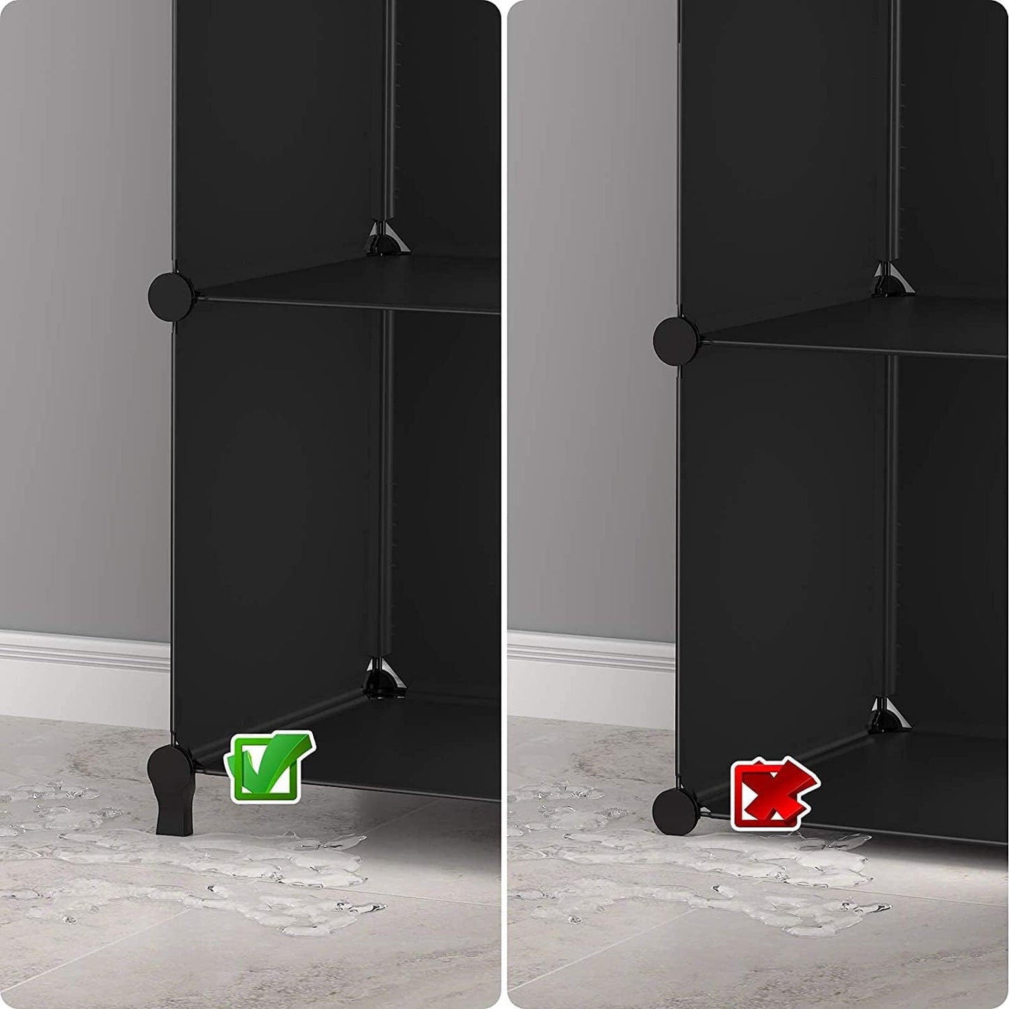 Closet Organizers - Skiennix 12 Cube Storage Organizer for Kids & Adults | Portable Black Shelves