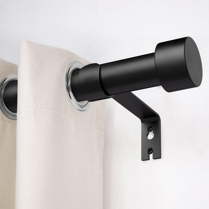 2 Pack Curtain Rods for Windows 48 to 84 Inch(4-7ft), 1 Inch Black Adjustable Heavy Duty Curtain Rod Set, Outdoor Long Drapery Rods for Patio Bedroom, Size 32"- 90"