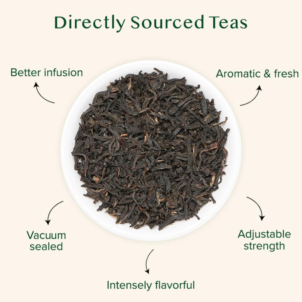 VAHDAM Original English Breakfast Tea - Strong & Aromatic Loose Leaf | Non-GMO, Gluten-Free | 340g/12oz - 170+ Cups