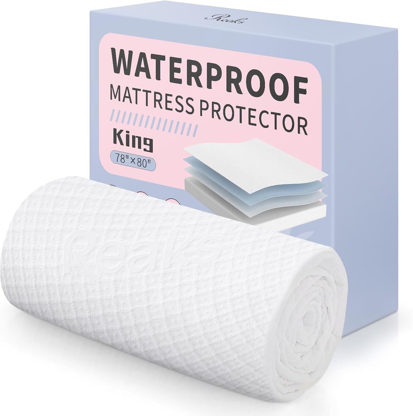 Regine Switzerland King Size Waterproof Mattress Protector - Fitted Pad Cover for Deep Pocket Up to 18''