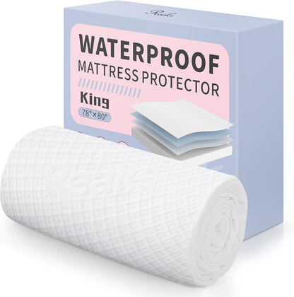 Regine Switzerland King Size Waterproof Mattress Protector - Fitted Pad Cover for Deep Pocket Up to 18''