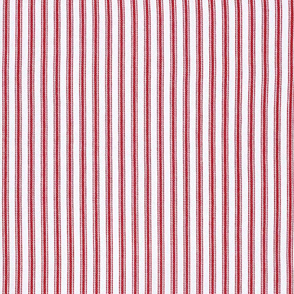 Red and White Ticking Stripe Valance Curtain - 54 W x 17 L, Fully Lined, Cotton