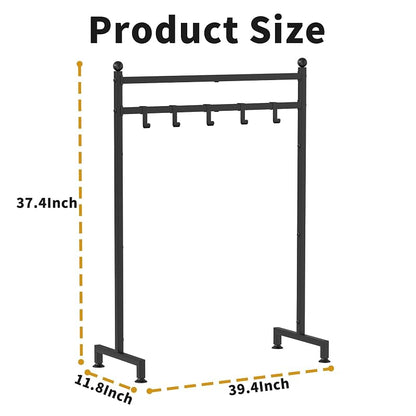 GloTika Christmas Stocking Holder Stand - 6-Hook Freestanding, Black (Variation: Black-6 Hooks)