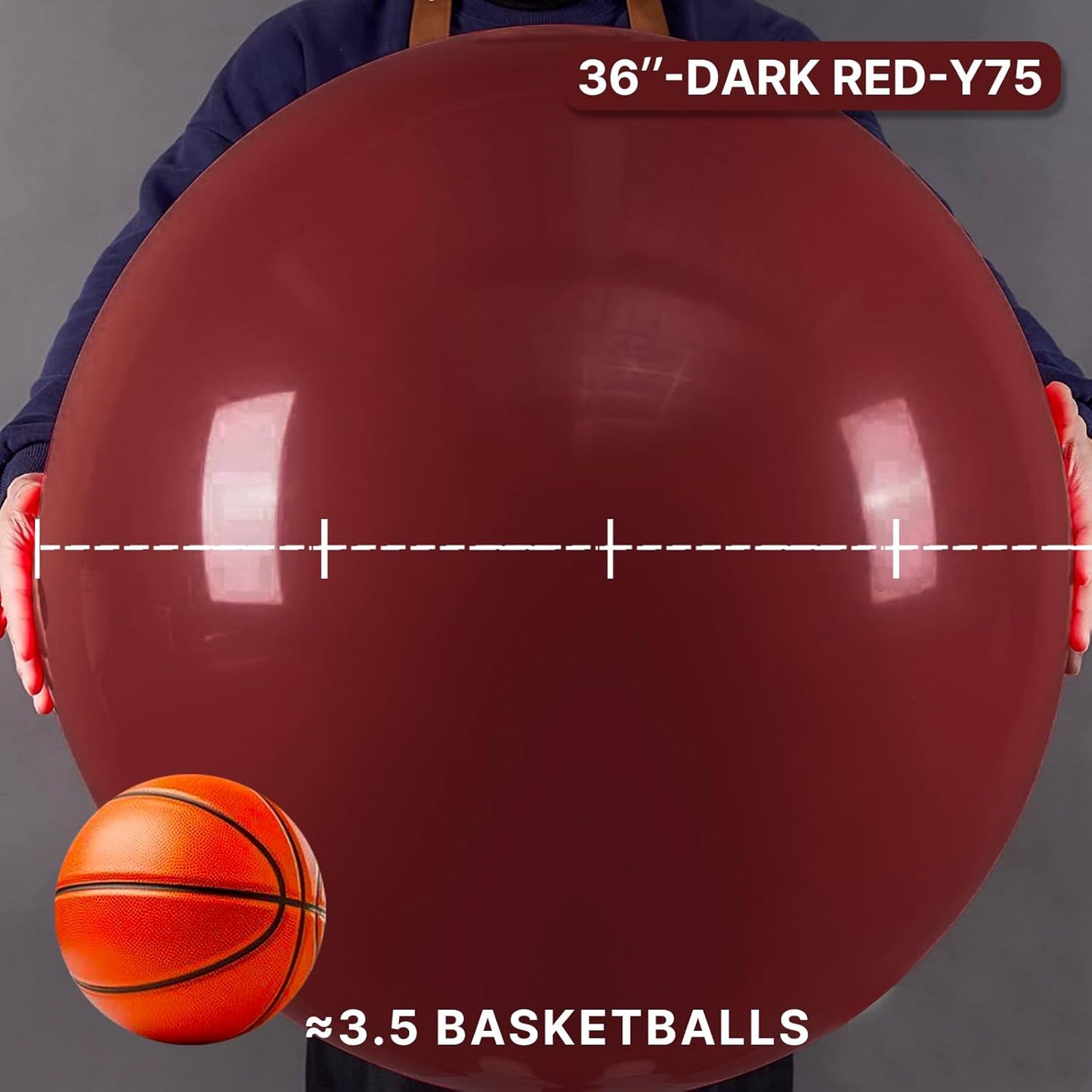 PartyWoo Burgundy Balloons - 36 Inch Dark Red Latex Helium Balloons for Celebrations & Events