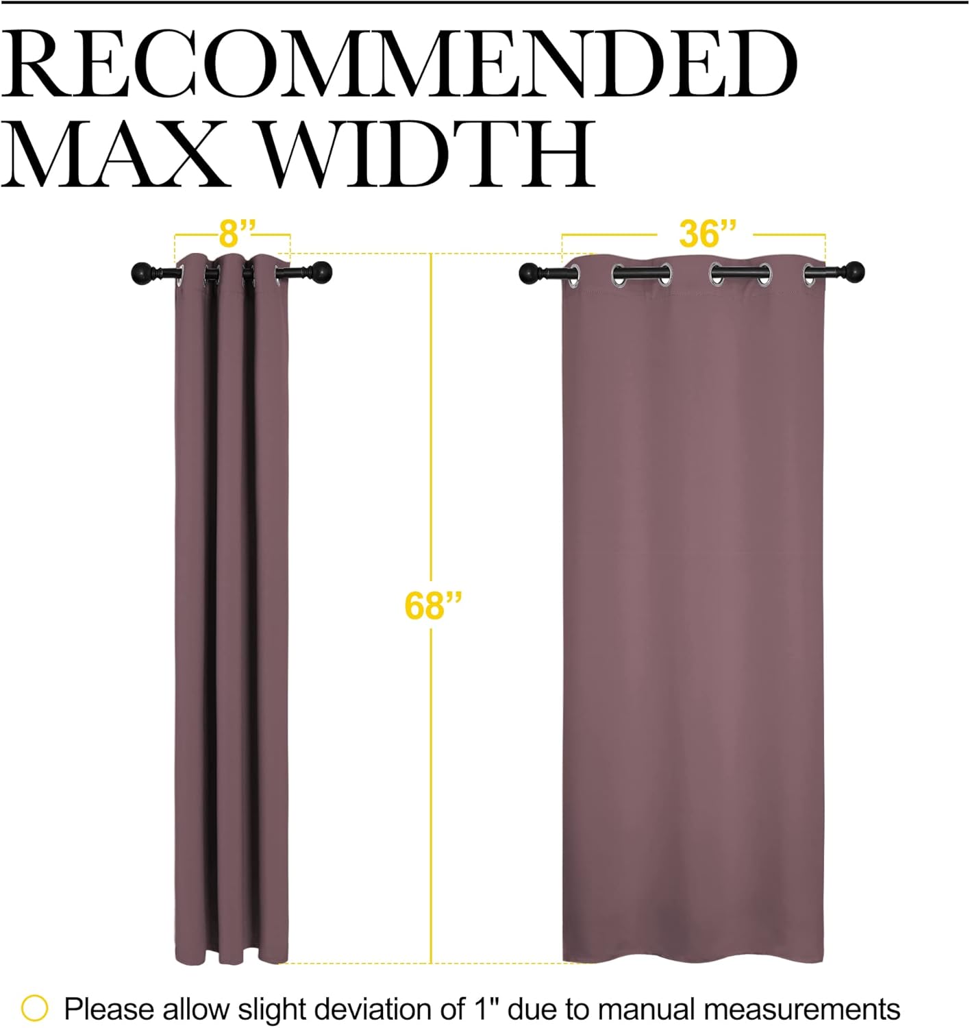 NICETOWN Room Darkening Curtains - Thermal Insulated Grommet Drapes | Set of 2, 42" x 68" - Ideal for Kitchen & Bedroom
