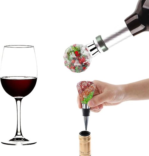 10 Pcs Wine Bottle Stopper Set Kit, Resin Wine Bottle Stoppers Molds Set Accessories, Wine Stopper for Silicone Molds Epoxy Resin (Metal Silver)
