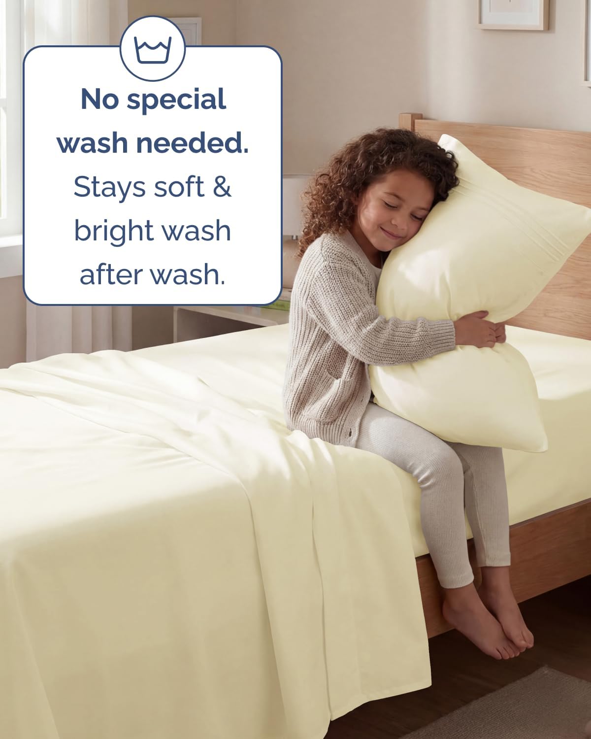 Comfy Twin Size 3-Piece Sheet Set by [Brand Name] - Breathable Cooling Bed Sheets | Ultra-Soft, Deep Pockets, Wrinkle-Free - Oeko-Tex Certified, Off White