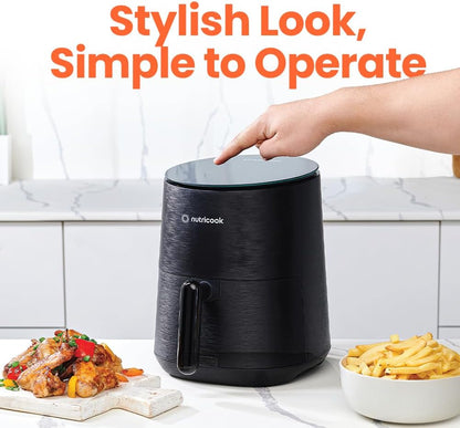 Nutricook Air Fryer | 3.5 Quart Compact Design with 8 Preset Functions & Tempered Glass Control Panel
