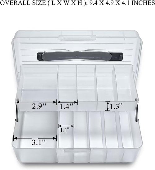 Large Bandage Organizer - 2-Tier Plastic Storage Container with Lid for Home & Office Use