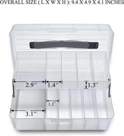 Large Bandage Organizer - 2-Tier Plastic Storage Container with Lid for Home & Office Use
