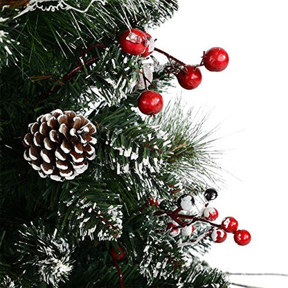 3 ft Snow Tipped Artificial Christmas Tree with Berry Accents and Burlap Base