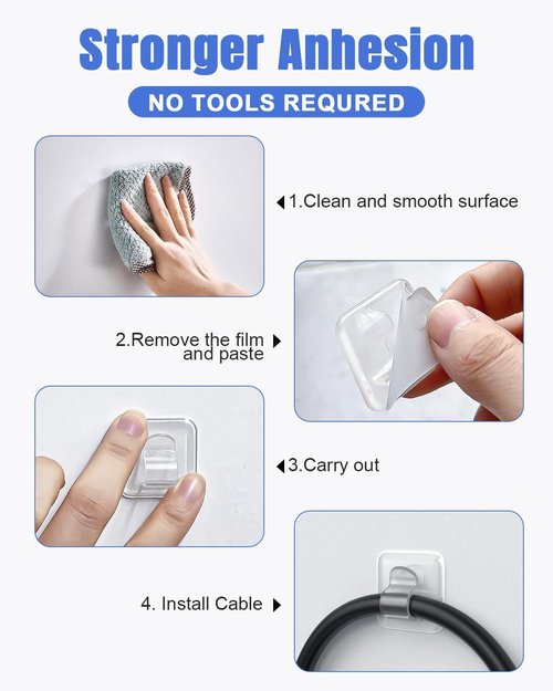 LZC Heavy-Duty Hooks for Outdoor String Lights - 25 Pack Clear Waterproof Adhesive Clips
