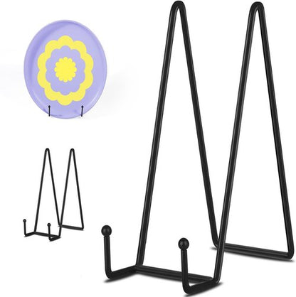Decolore 12-Inch Black Picture Stands - 3 Pack Tabletop Easels for Photos, Plates & Books