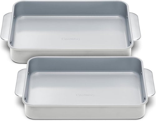 Caraway Non-Stick Ceramic 9”x13” Rectangle Pan Duo - Naturally Slick & Non-Toxic - Ideal for Brownies, Lasagnas - Gray