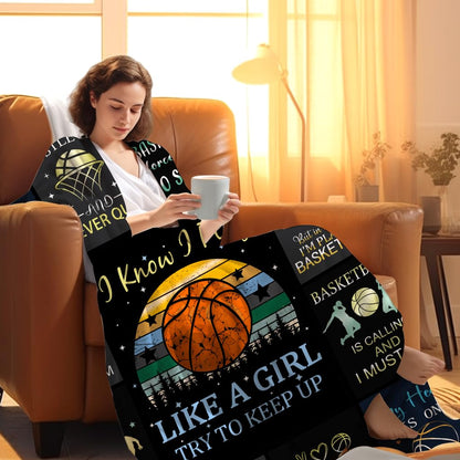 Norkobay Basketball Blanket Basketball Gifts for Boys Girls Teens,Cool Basketball Stuff Accessories,Best Basketball Coach Team Gifts for Basketball Lover Basketball Players 60"x50"