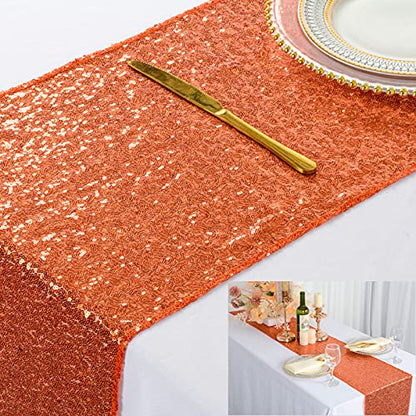 Orange Sequin Table Runner 13x108 Inches for Holiday & Event Decor - Variation of THIS listing