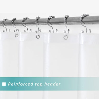 Mrs Awesome Frosted Shower Curtain Liner with 6 Magnets PEVA 8G Heavy Duty Thick Plastic Shower Curtain for Bathroom, Waterproof, 72x72, Frost