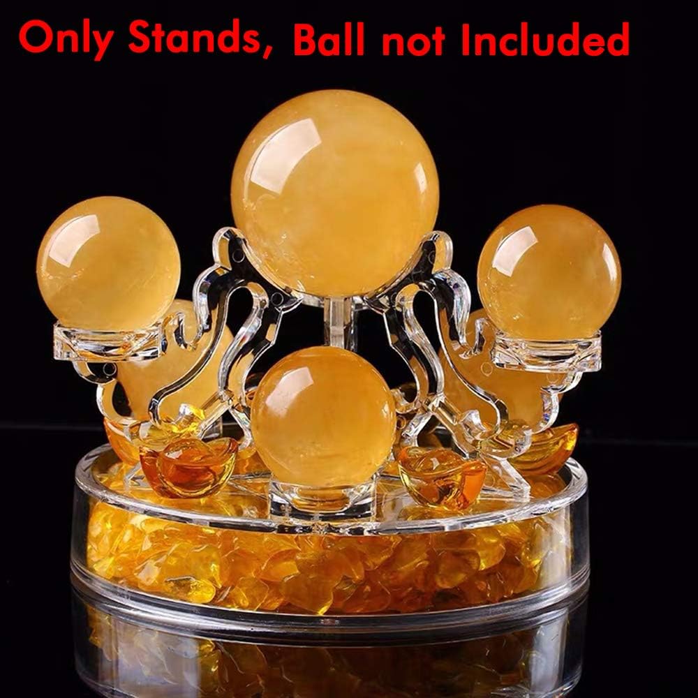 Skiennix Acrylic Crystal Ball Display Stand - Transparent Holder for 7 Glass Spheres | Elegant Desktop Ornament