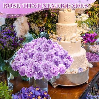 Lavender Hydrangea Artificial Flowers Bulk Set 150 Pieces, 7.48 Inch