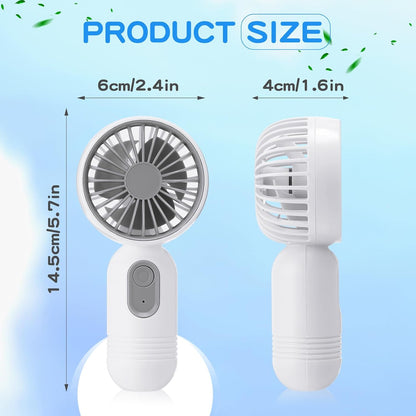 Skiennix Mini Portable Fan - Cute Handheld Design | USB Rechargeable, 3 Speeds, Lightweight - Black & White