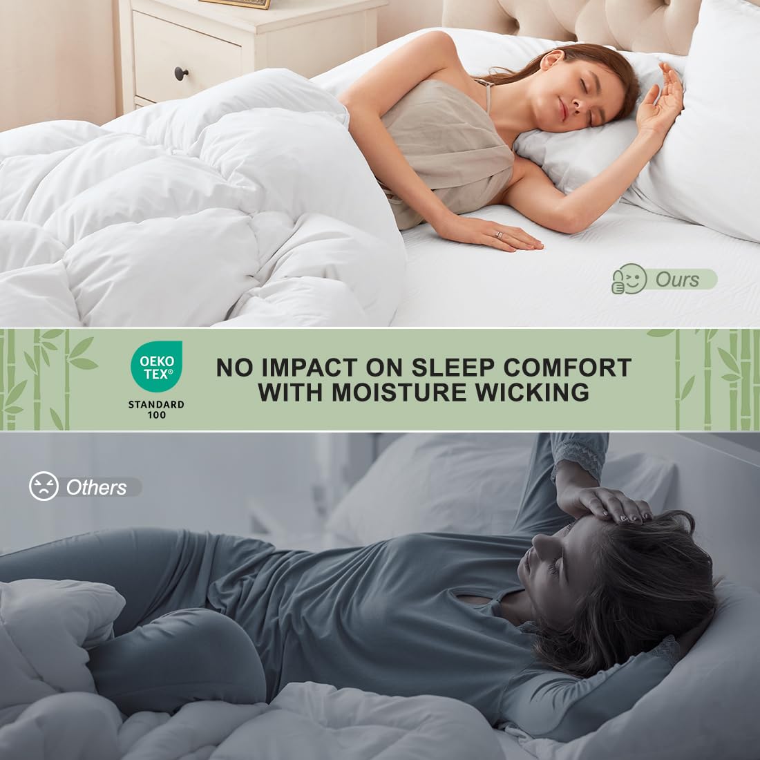 Premium Jacquard 100% Waterproof Queen Mattress Protector, Noiseless, Anti - Slip, Breathable Bed Cover, Rayon from Bambo, Quilted, Mattress Pad Sheet, Deep Pocket 8"-21"