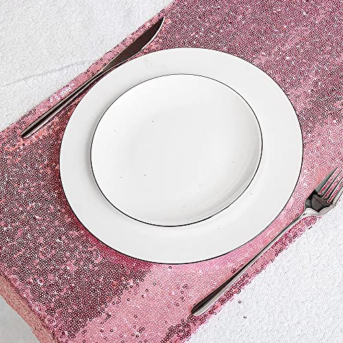 Pink Sequin Table Runner 12x72 Inches Pack of 2 Sparkly Party Decor