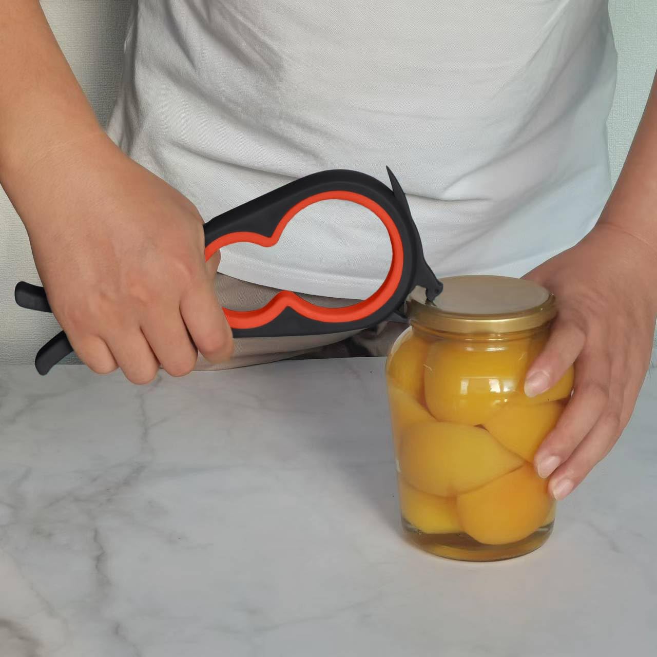 Otstar Jar Opener - Easy Grip Bottle & Can Opener for Seniors with Arthritis | Black & Red