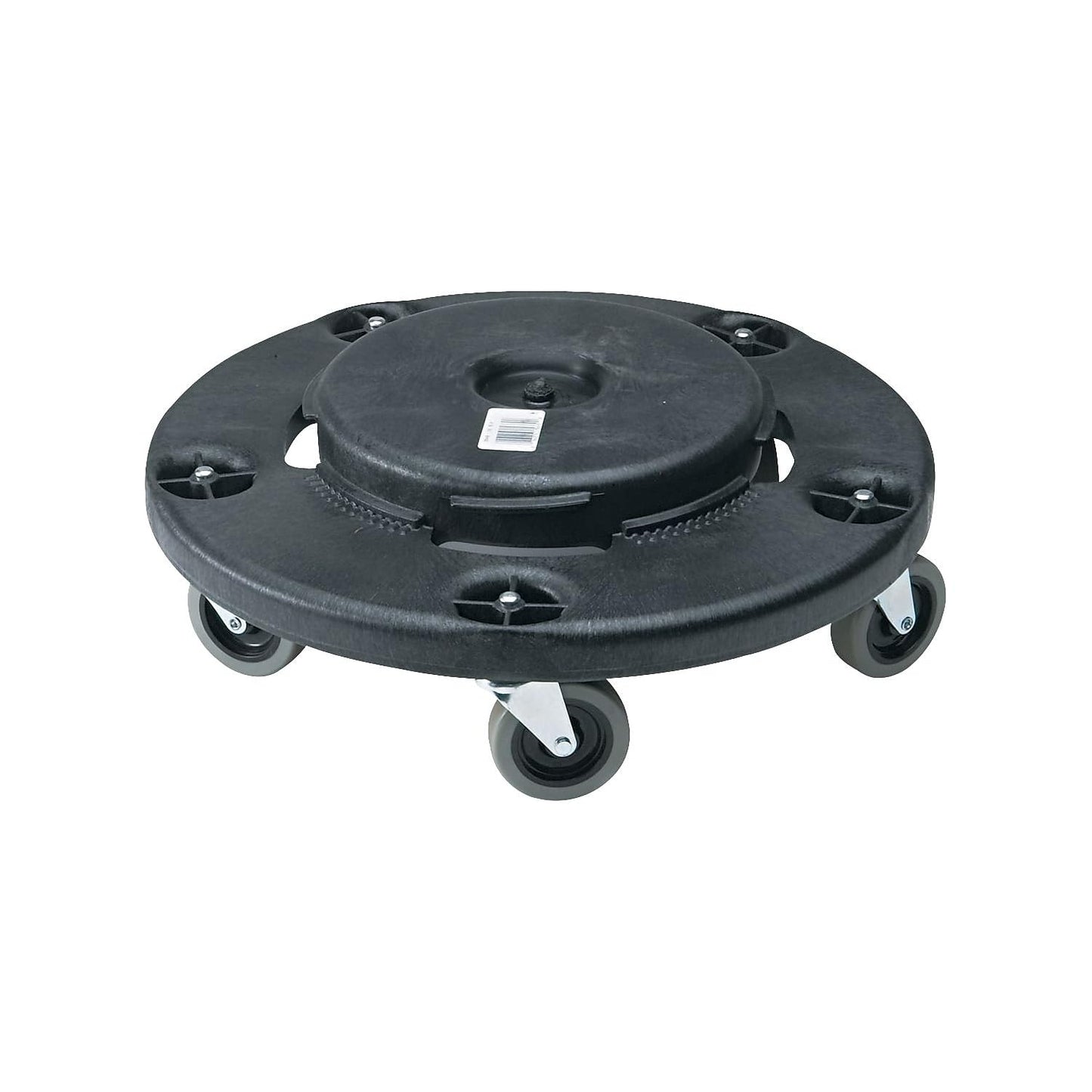 Rubbermaid Commercial RCP264000BK Products Brute Round Twist on/Off Dolly, 250lb Capacity, 18Dia x 6 5/8H, Black