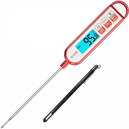 GLVSAE Digital Meat Thermometer - Instant Read in 1-2 Seconds | Waterproof Extended Probe for Cooking & BBQ