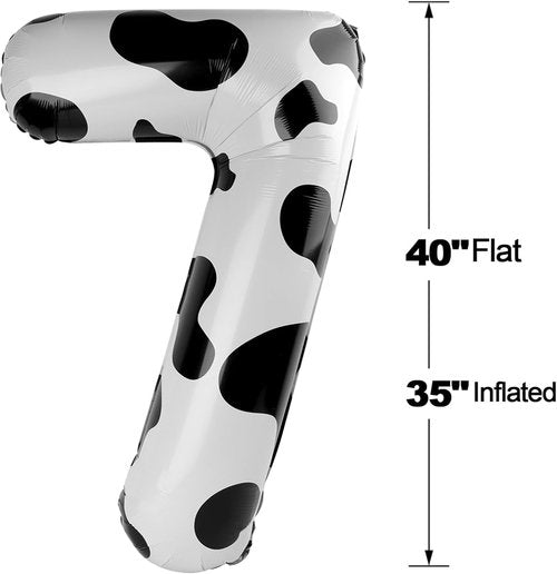 Cow Print Balloon - 40 Inch Number 7 Birthday Party Decoration | Fun & Festive Design