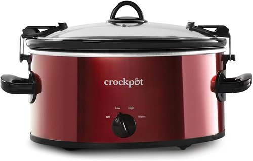 Crock-Pot 6-Quart Manual Portable Slow Cooker - Red Cook & Carry Design for Easy Transport