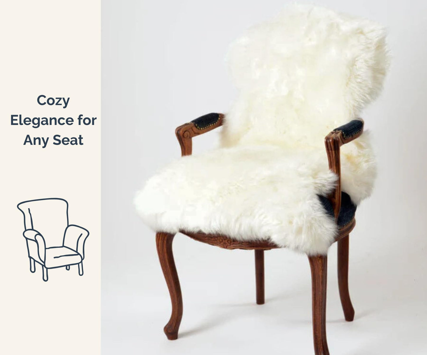 Woolous Sheepskin Rug, Genuine New Zealand Natural Lambskin Wool Real Sheep Skin Fur Throw Area Rug for Living Room, Bedroom, Sofa or Chair Covers (Single pelt 2x3 ft, Ivory White)