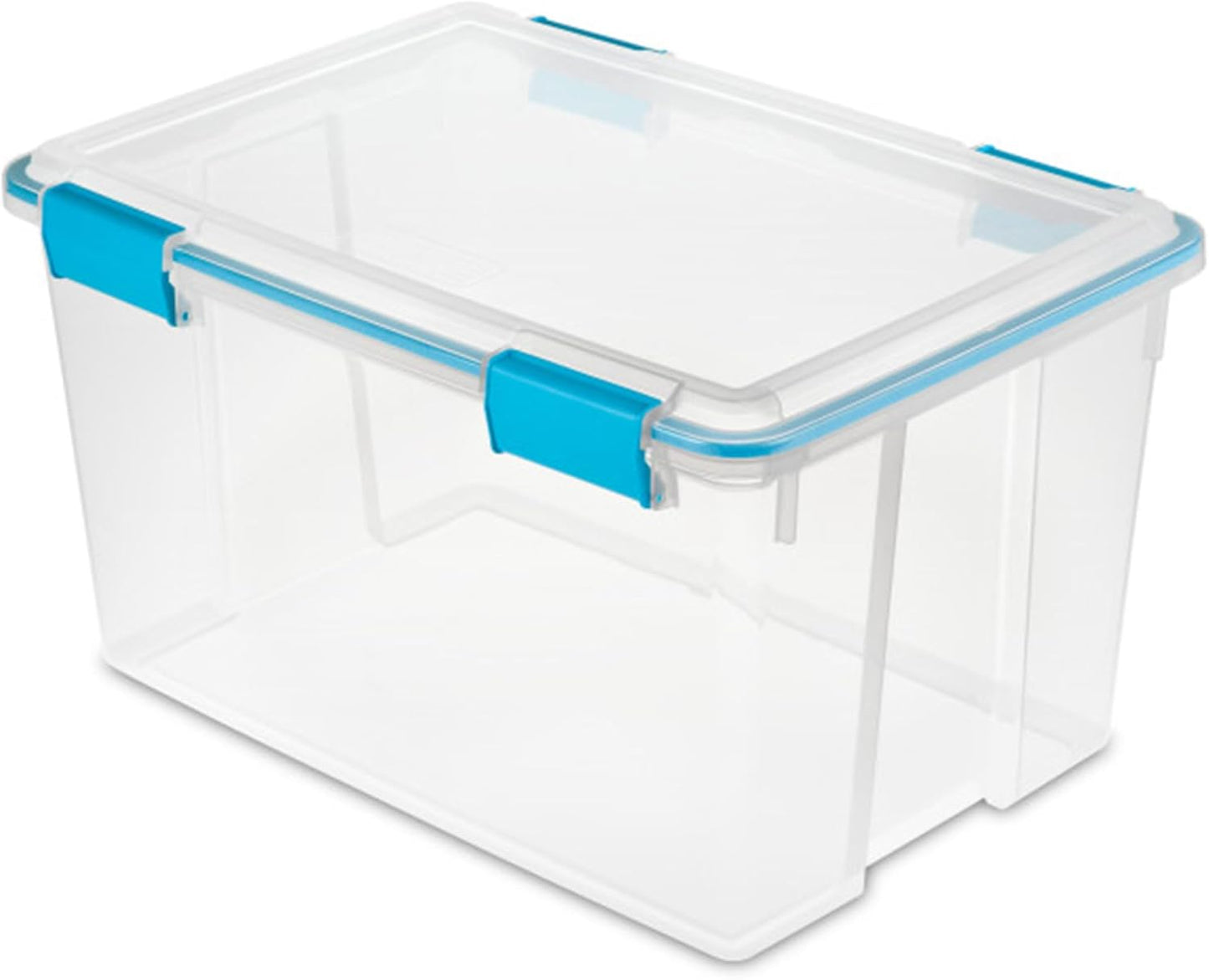 Sterilite 54 Quart Gasket Box - Stackable Clear Plastic Storage Bins with Lids for Home Organization