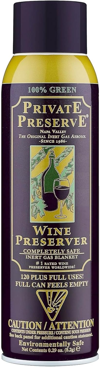 Private Preserve Wine Preservation System | 100% Green Gas Based | Suitable for all Wine, Port, Sake, Cognac, Whiskey, Fine Oil and Vinegar