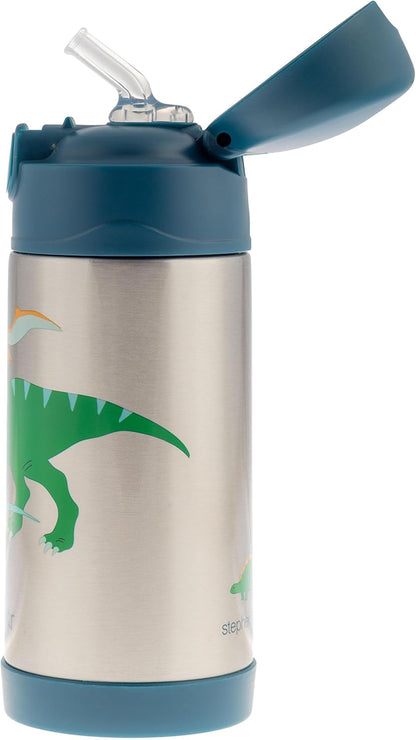 Stephen Joseph Insulated Water Bottle - Double Wall Stainless Steel, BPA-Free, 11.8 Ounces, Dino Design