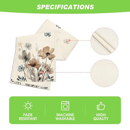 Artoid Mode Brown Poppy Floral Table Runner - 13 x 120 Inch, Brown+13" x 120"
