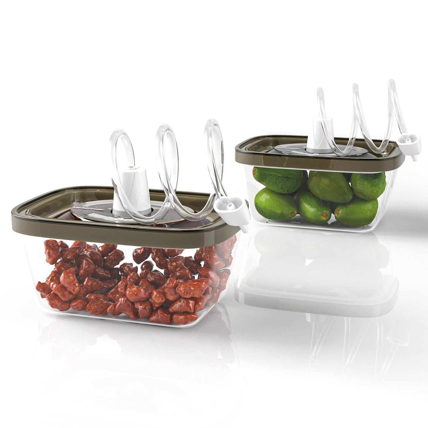 Vakumar 2PCS Vacuum Seal Food Storage Containers Vacuum Sealer containers Fresh Save & Keep the Flavor, Square, BPA-Free, Leak Proof, Lid with Lock - Dishwasher, Freezer & Microwave Safe